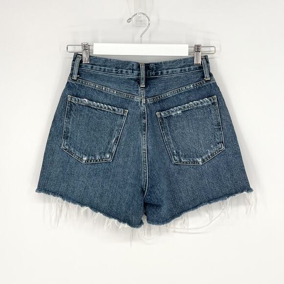 AGOLDE Dee Denim Shorts Women’s Size 27 Precision Distressed High Rise Raw Hem - Picture 5 of 5